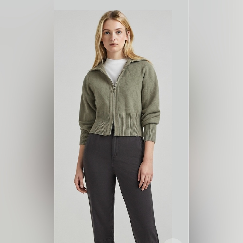 Zara Sage Green Cowl Neck Sweater